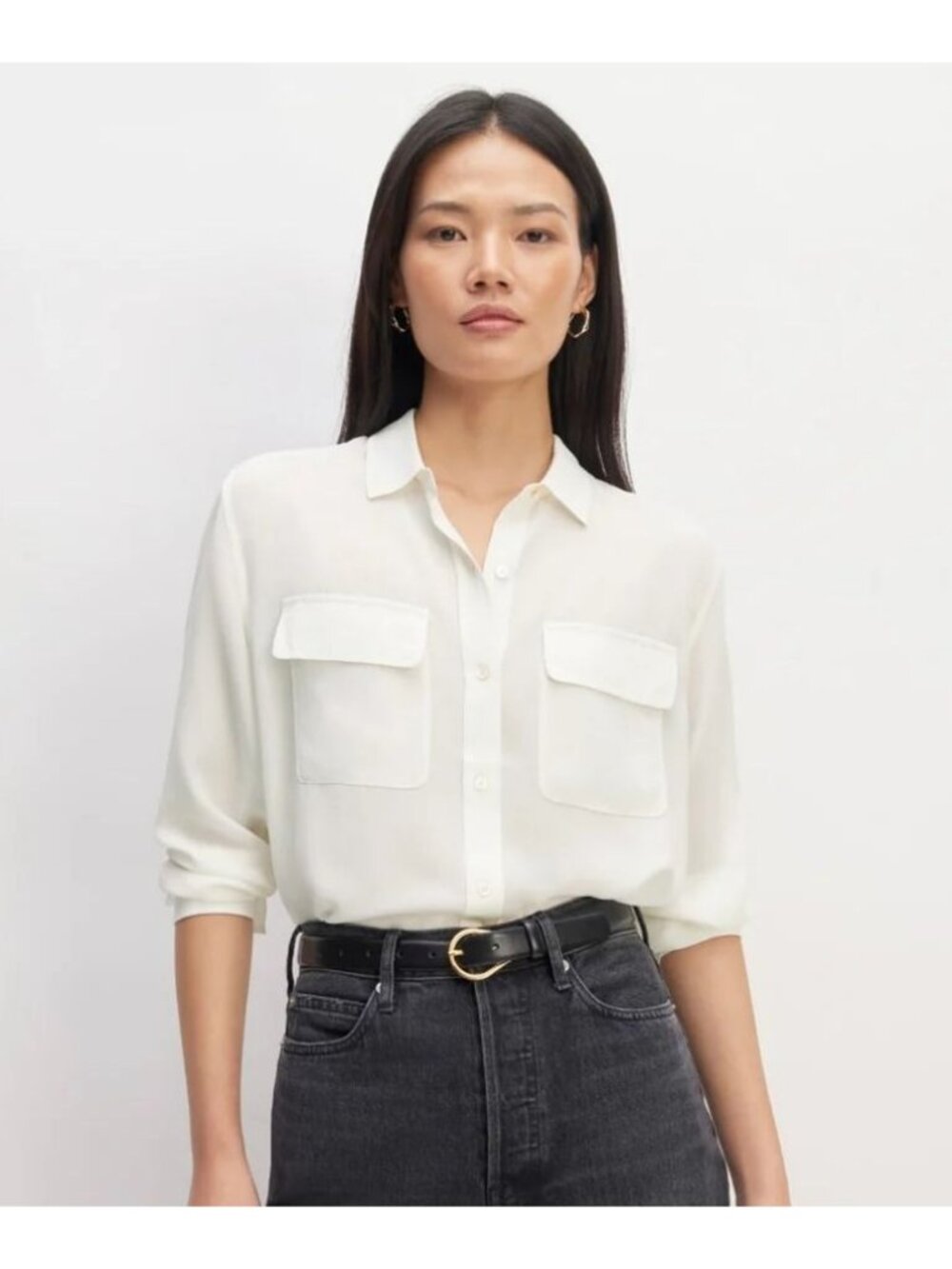 Everlane Ivory Button-Down Shirt